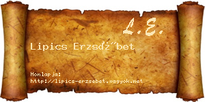Lipics Erzsébet névjegykártya
