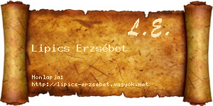 Lipics Erzsébet névjegykártya